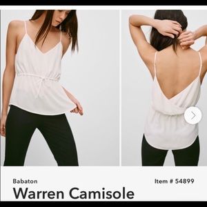 Babaton White Warren Tie Waist Blouse Top